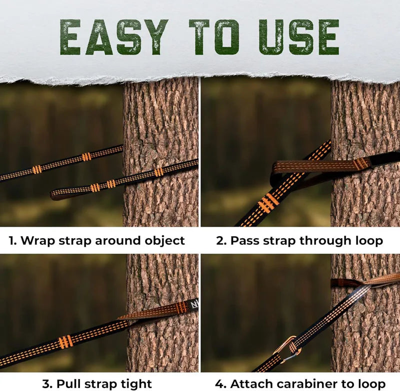 Outdoor hammock straps with more adjustable loops and ultra-length outdoor hammock straps and belts with 7075 alloy aluminum