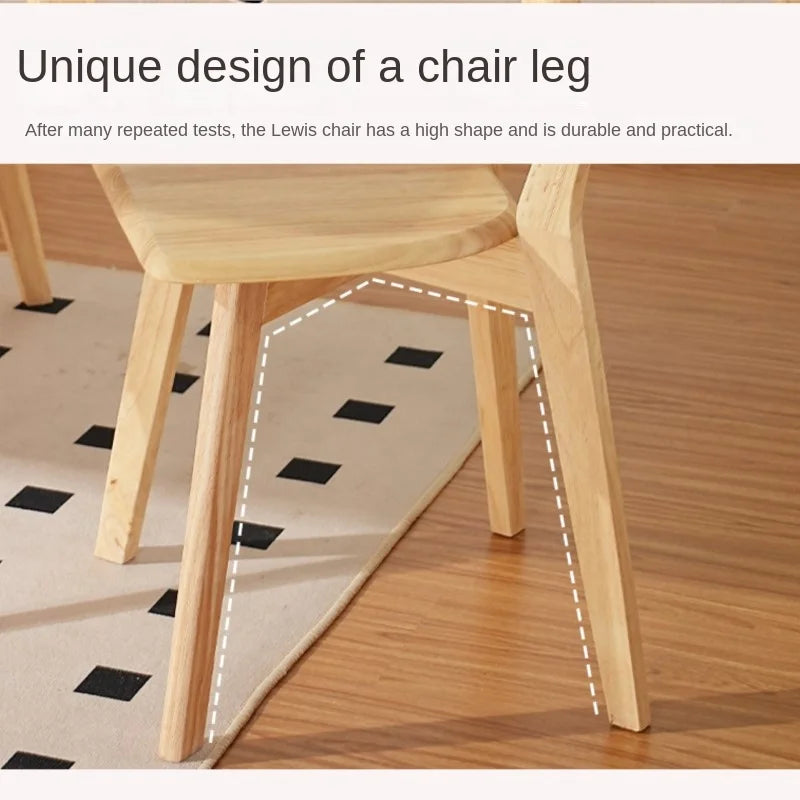 H2O Solid Wood Chair Louis Rubber Dining Chair Home Office Tea Table Hotel Conference Restaurant Comfortable Backrest Chair