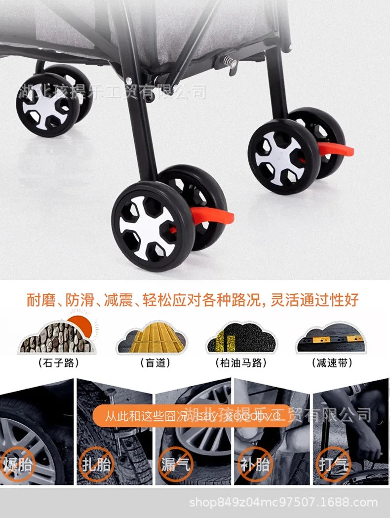 Lightweight Folding Pet Stroller Cat Dog Four Wheel Stroller Pet Out Teddy  Cat Stroller