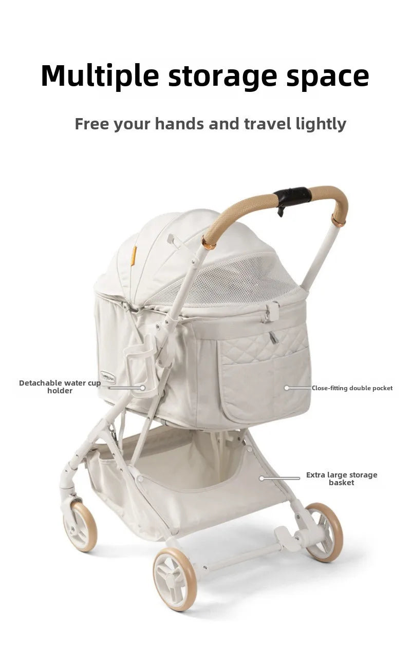 Outdoor Puppy Stroller Cat Dog Travel Breathable Pet Stroller Lightweight Convenient Folding Small Medium Pet Stroller Products