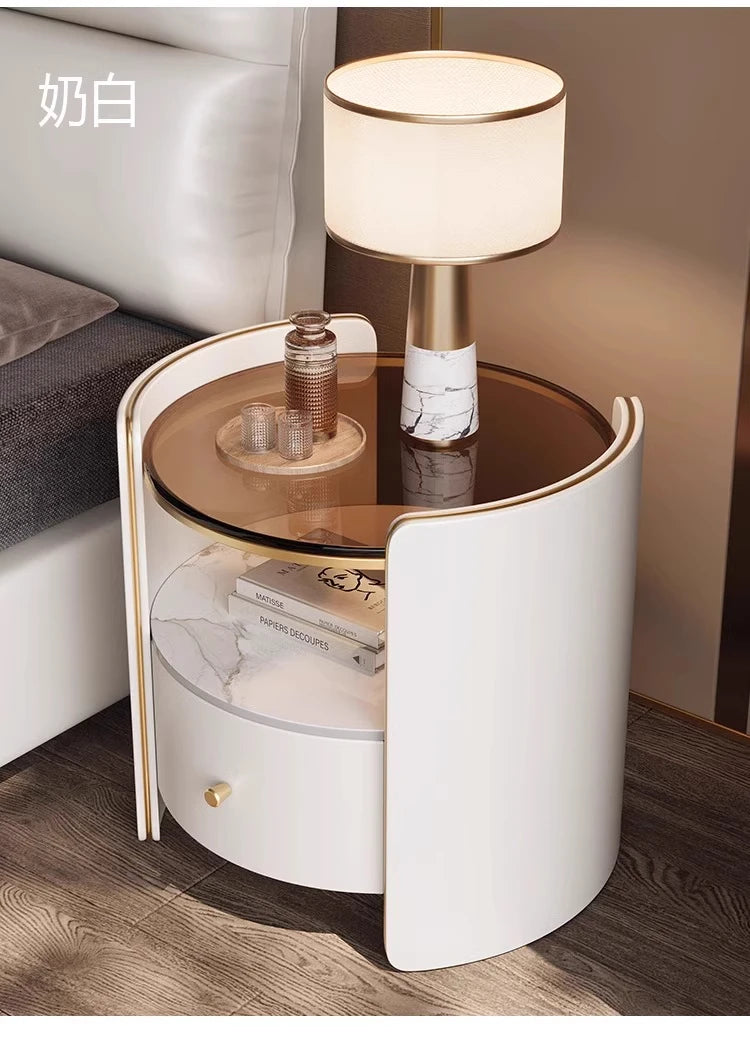 Tall Nordic Nightstands Organizer Design Beige Luxury Modern Bedside Table Space Saving Unique Szafki Nocne Furniture Home