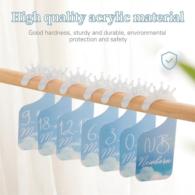 Baby Wooden Dividers Closet Size Wardrobe Separator Star Moon Milestone Cards Months Organizers Kids Photography Accessories