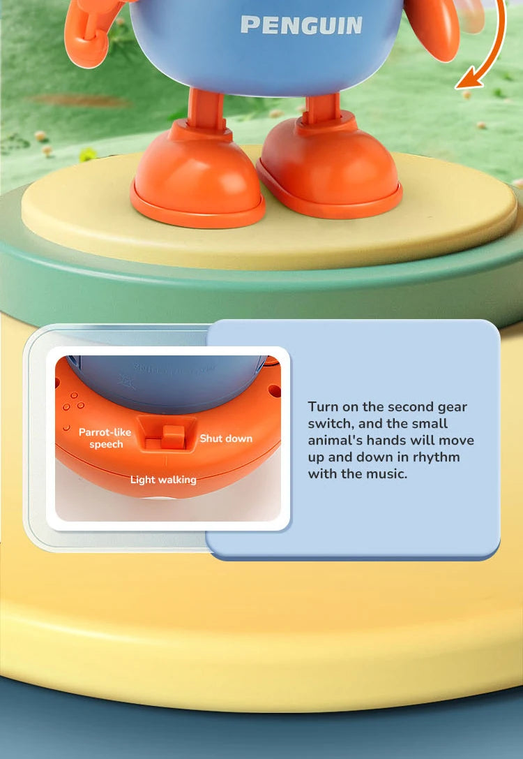 Penguin Electronic Toy Kids Electronic Pets with Music Light Animal Game Frog Walking Dance Moving Kid Toys 3 Year Gifts