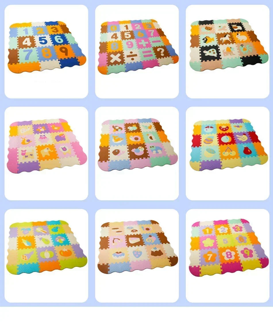 EVA Foam Play Mat with Fence Baby Puzzle Jigsaw Floor Mats Thick Carpet Pad for Kids Educational Toys Activity Pad Playmat
