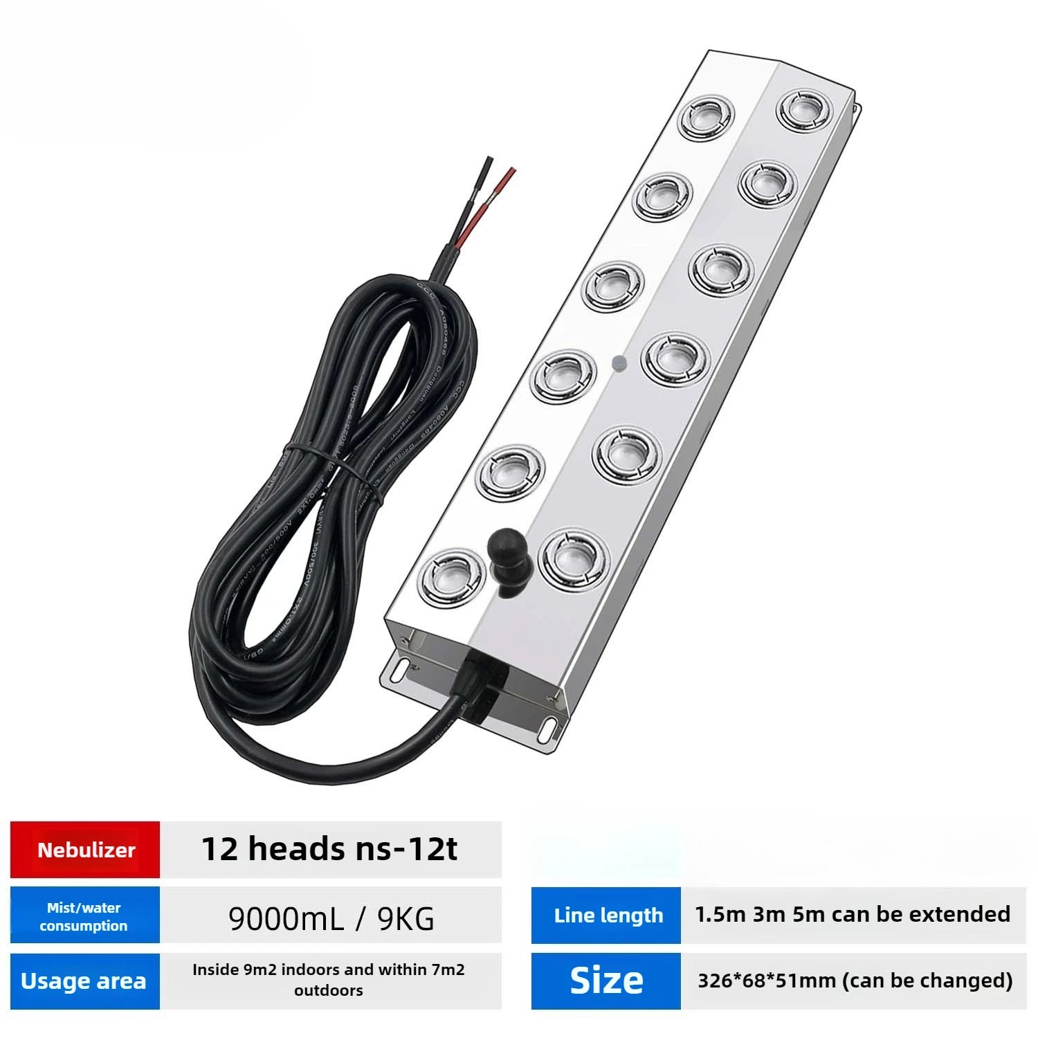 DC48V Ultrasonic Industrial Humidifier 10/12 Head Fog Sprayer Commercial Nebulizer Mist Maker Greenhouse/landscape Fog Generator