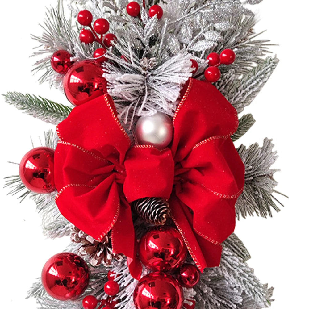 45CM Christmas Wreath Pendant without/with Light Atmosphere Decorative Garland Home Door Window Stairs Decoration Party Supplies