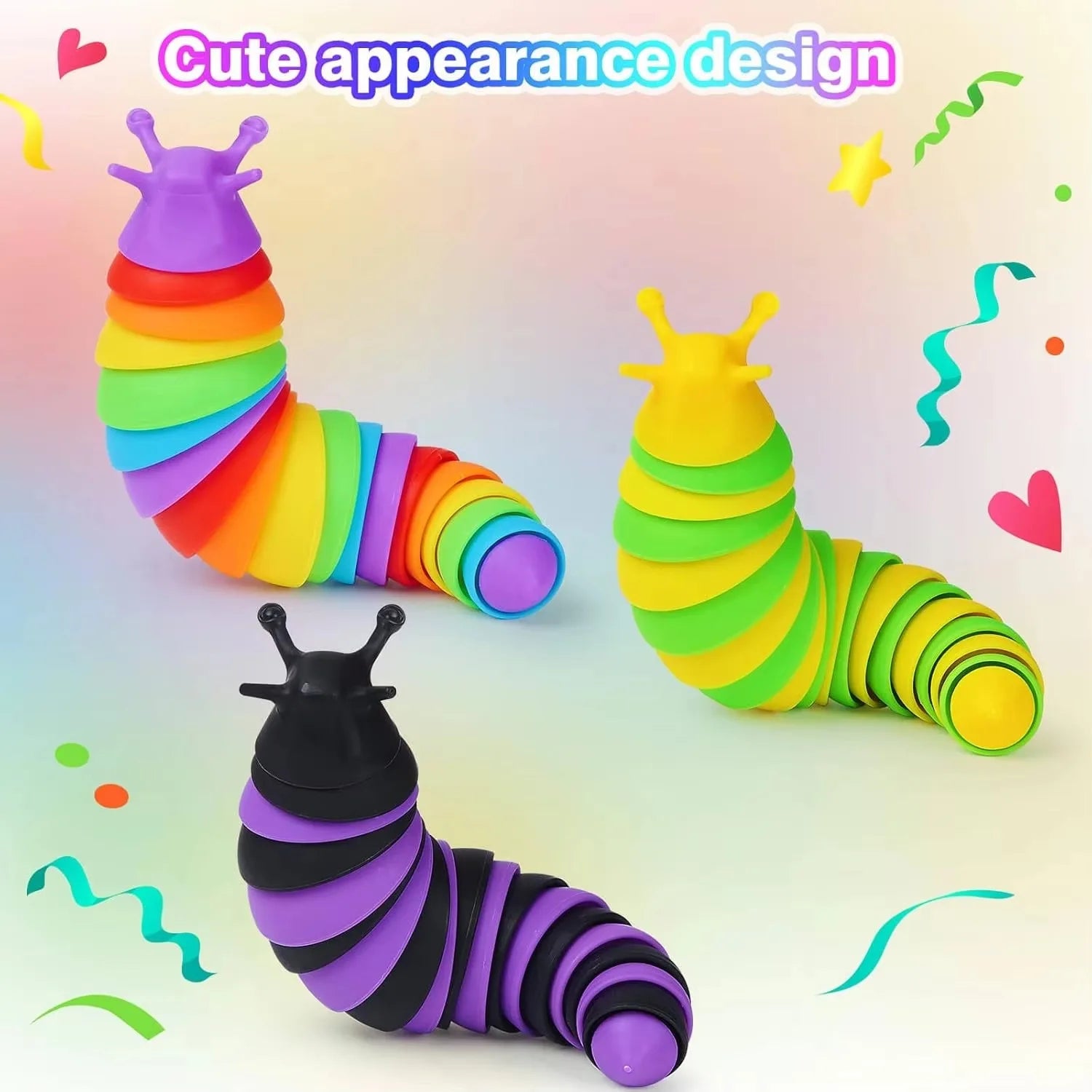 Colorful Simulation Caterpillar Antistress Toy Funny Fidget Decompression Articulated 3D Stress Reliever Gift Toy for Kids Adult