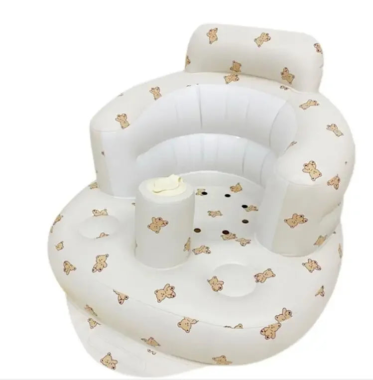 OTAUTAU Children Inflatable Sofa Chair Portable Inflatable Sofa Pool Float Baby Seat Back Support Anti-Fall Baby Bath Stool