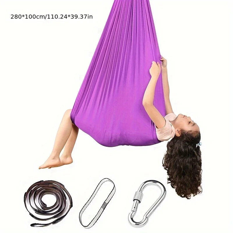 Children's hammock sensory swing adjustable indoor yoga adult outdoor training hammock 280*100cm