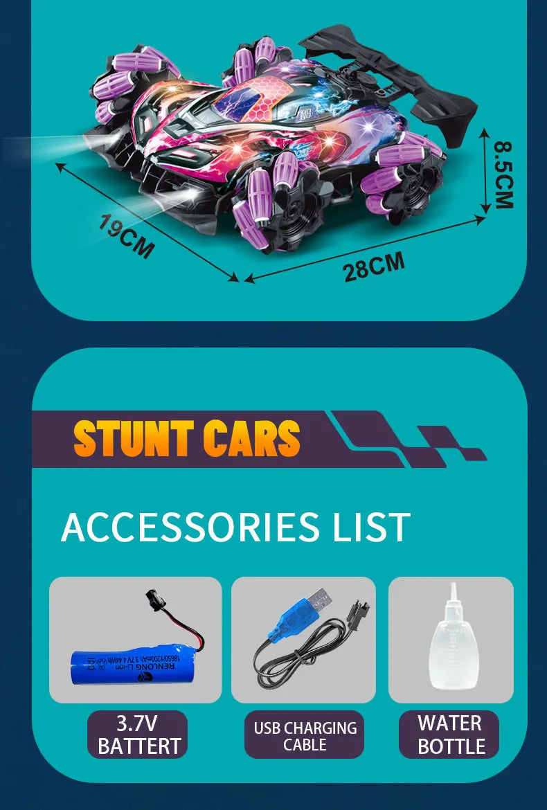 NEW F1 Drift RC Car with LED Light Wheel Music 2.4G Glove Gesture Wireless Remote Control Electrospray Stunt Car  4WD Toys