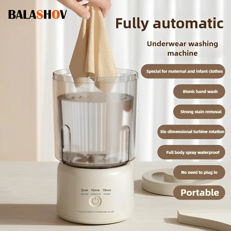 Portable Small Washing Machine Automatic Makeup Brush Cleaner Household Mini Washing Machine for Socks Underwear Panties Washer
