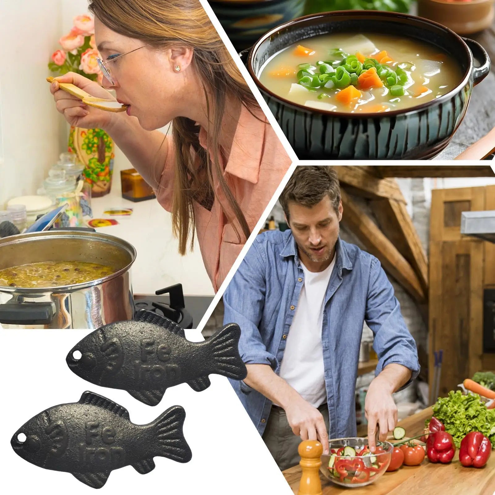 Iron Fish Natural Source Of Iron Fish Effective 2 Pieces Reusable Kitchen Accessories for Deficiency Children Vegetarians