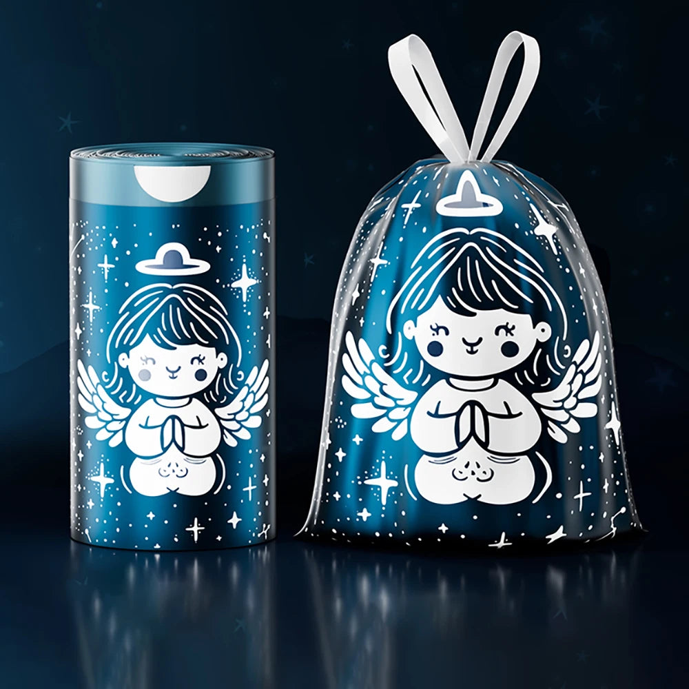 Non tear drawstring garbage bag for household use, handheld, thickened with rope, kitchen bucket, pocket cleaning