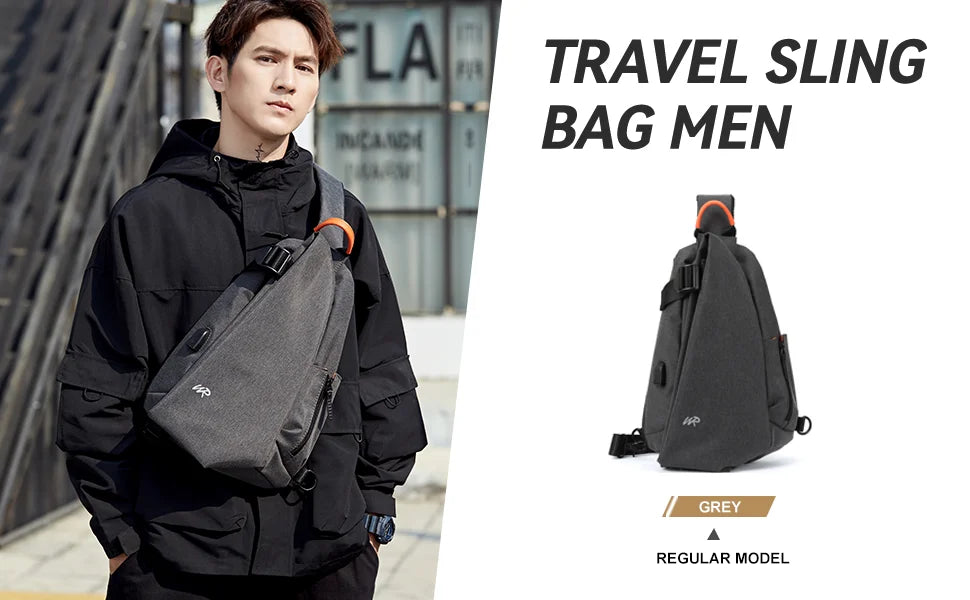 Anti-Theft Crossbody Sling Bag for Men Women,Small Backpack One Shoulder Bag, Chest Bag Sling Backpack for Hiking Biking Travel