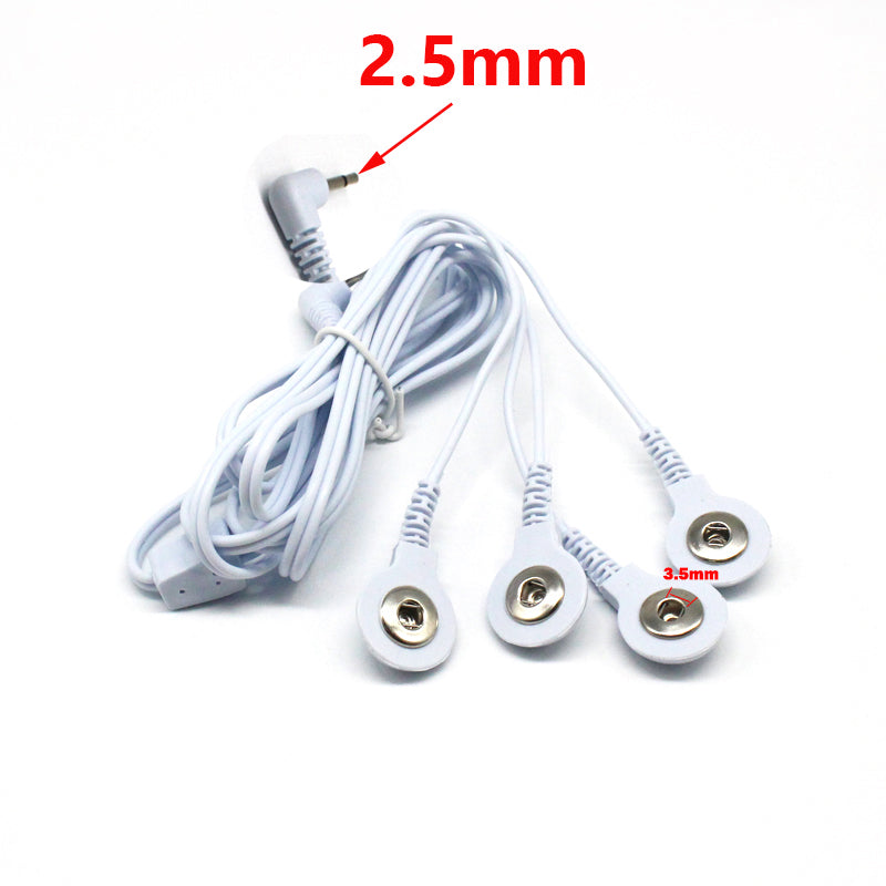 2 Way+4-Way Machine Massager Button Cable Electrode  Electrode PadsStandard Connection Massage  for  TENS Unit Lead Wires Cables