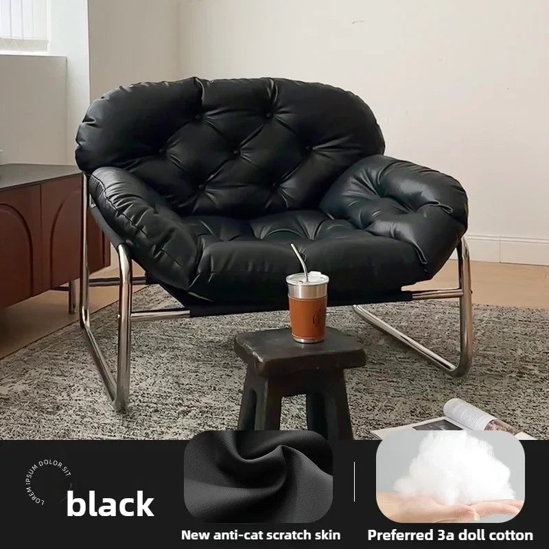 Leather Single Living Room Armchair Adjustable Recliner Chairs Comfortable Backrest Chair Light Luxury Living Room Furniture