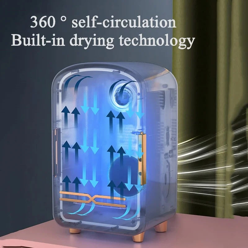 Mini Skin Care Fridge Makeup Cooler 8-18°C Constant Temperature LED Light Beauty Refrigerator for Bedroom Skin Care & Cosmetics