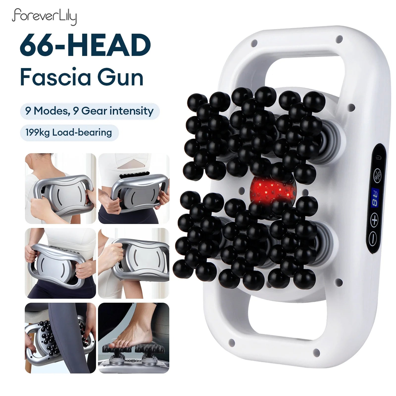 66-head Fascia Gun High Frequency Vibration Body Massage Gun Back Massager Waist Massager Neck Shoulder Thigh Fascia masajeador
