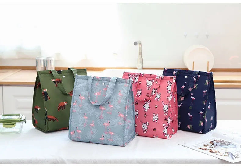 Waterproof Foldable Handheld Lunch Insulated Bag, Aluminum Foil Insulated Large-capacity Storage Lunch Box, Bento Bag