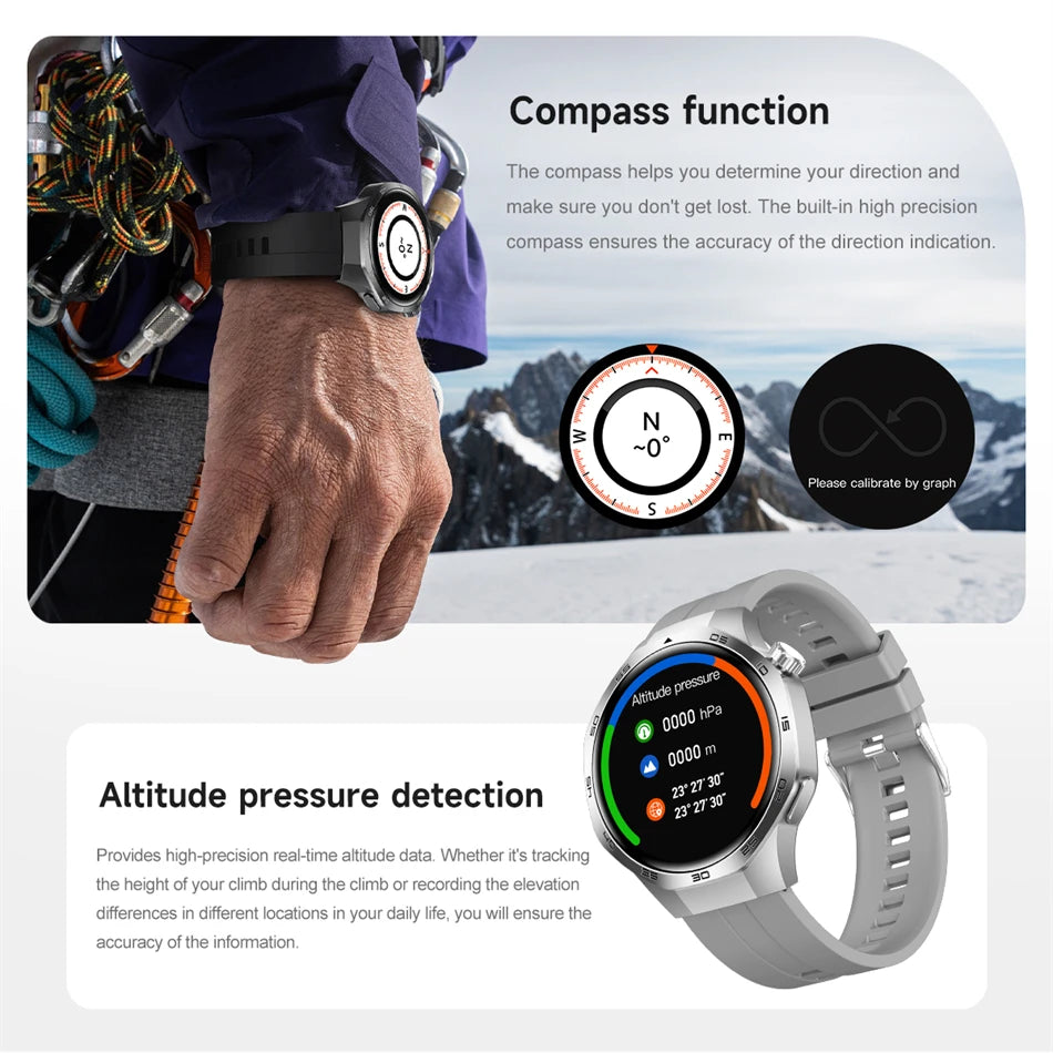 2025 New Watch 5 MAX Smart Watch HD AMOLED Screen NFC GPS Tracker Bluetooth Call Waterproof Sports Health Smartwatch Men Women