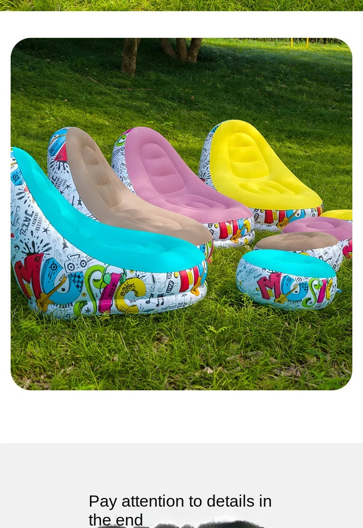 DZ Outdoor Inflatable Sofa Chair Portable Camping Internet Celebrity Thick Plush Lazy Sofa Bedroom Home Leisure Folding Bed 2025