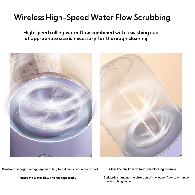 1L Mini Rechargeable Washing Machine Underwear Travel Portable Small Socks Washing Machine Dehydratable Portable Laundry Bucket