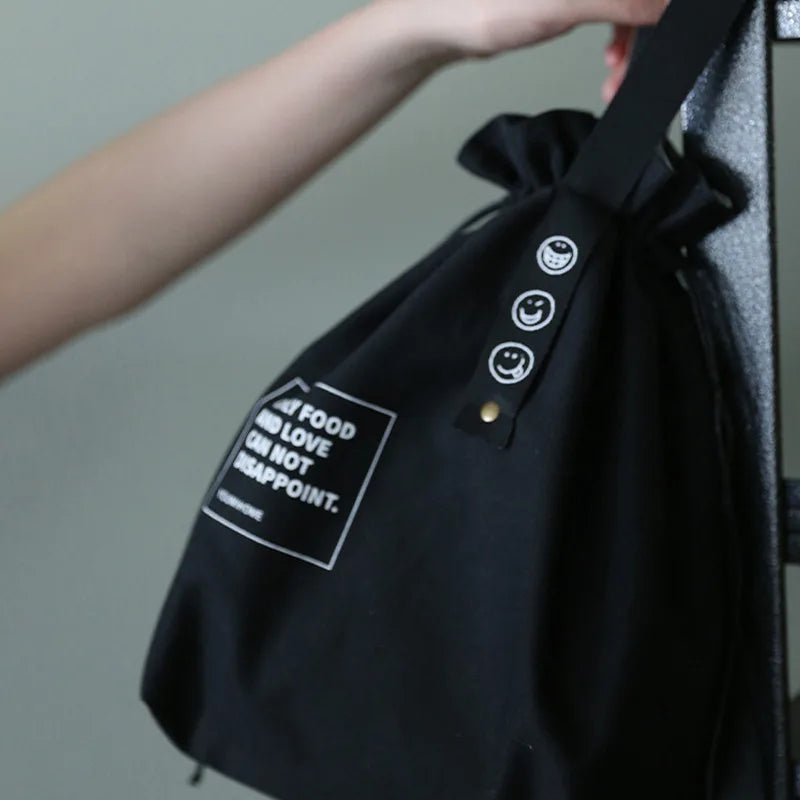 Canvas Lunch Bag Bento Box Handbag Outdoor Portable Picnic Dinner Container School Fresh Keeping Food Storage Tote Accessories