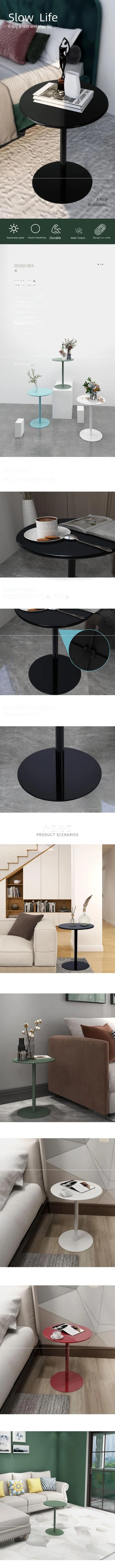 IHOME Bedside Table Small Round Table Nordic Small Coffee Table Simple Modern Mini Bedroom Living Room Sofa Corner Several  New