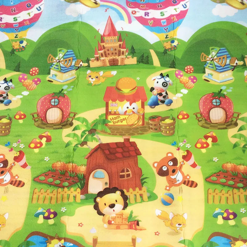 Baby Play Mat Educational Toy for Children Crawling Carpet Game Activity Gym Playground Doubel Sided Printed Kids Rug Foam Floor