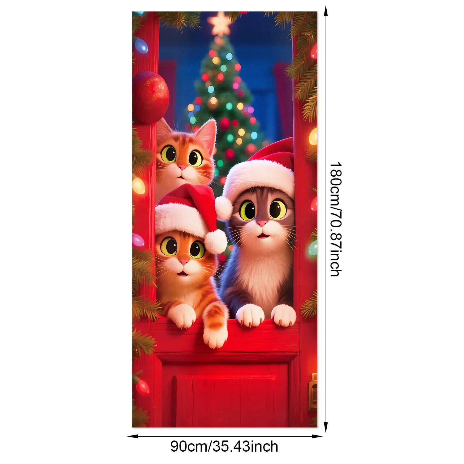 1pcs 2D Christmas Theme Door Cover Banner 2026 New Year Living room Decor Xmas Navidad Santa Snowman animals decor Favor Gift