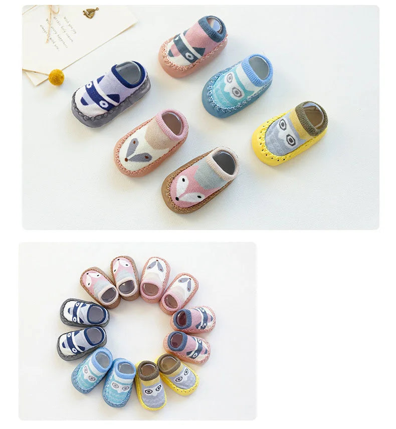 Baby Socks Slippers With Rubber Soles Girl Boy Infant Newborn Children Floor Socks Shoes Anti Slip Soft Sole Toddlers Indoor