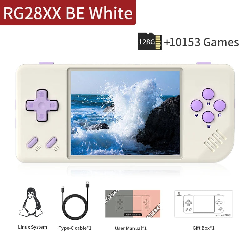 ANBERNIC RG28XX Handheld Game Console 2.83" IPS Screen Linux Retro Video Gaming Console 3100mAh Battery 5000 Games Support H-DMI