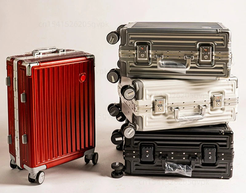 20/24 Inch Large Capacity PC Rolling Luggage Case TSA Combination Lock Business Metal Frame Travel Suitcase on Wheels Travel Bag
