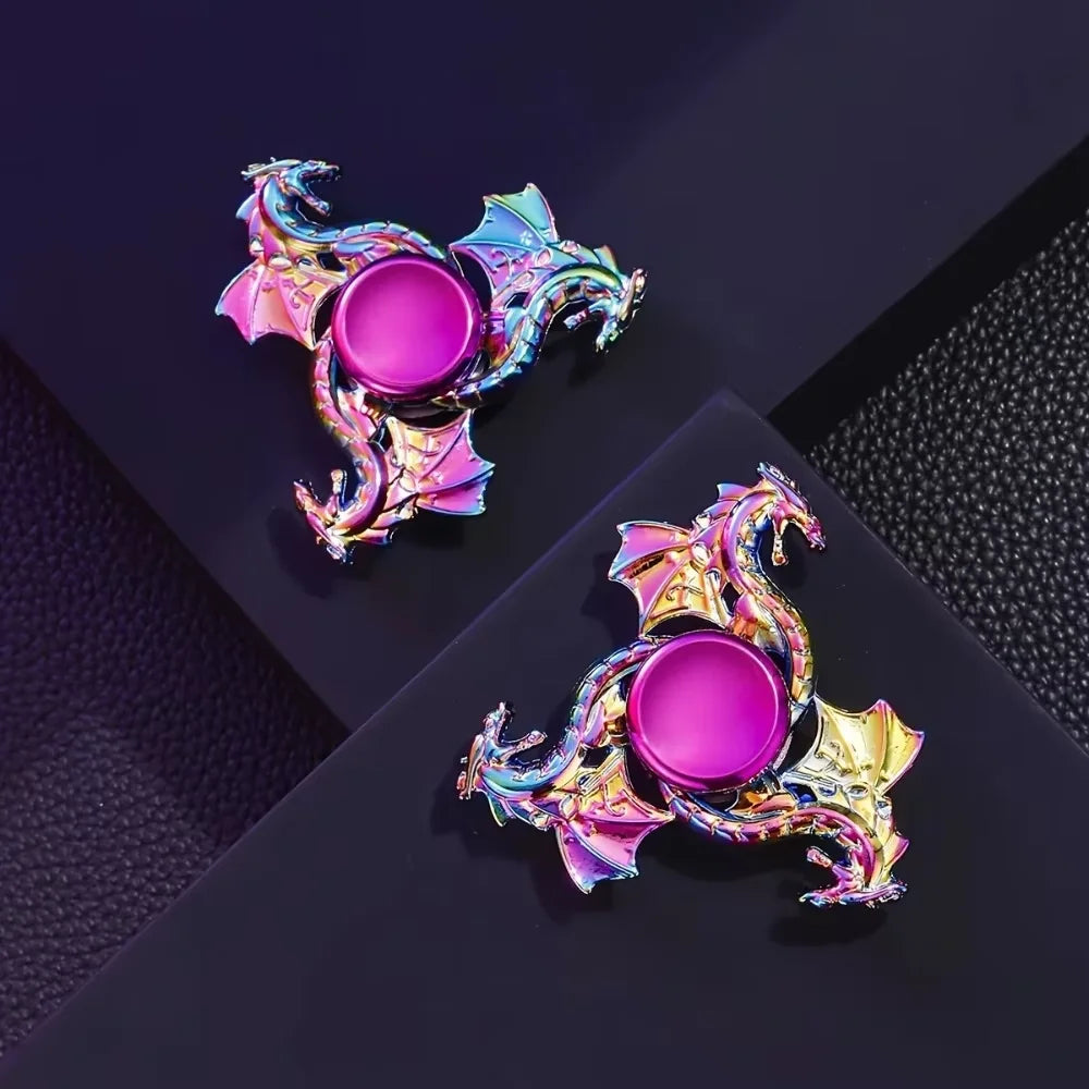 1pc Durable Metal Finger Spinner, Colorful Sky Soaring Dragon Adult Cool Toy with Long-Lasting Spin Time