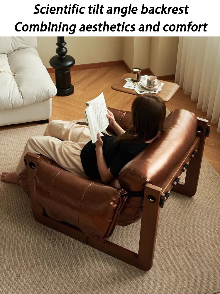 Leather Sofa Chair Luxury Living Room Armchair Single Person Lazy Lounge Chairs Modern Household Leisure Relaxation Chairs