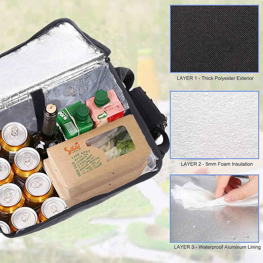 Insulated Delivery Backpack - Thermal Food Delivery Bag for Riders, 30L Large Capacity Takeout & Grocery Backpack