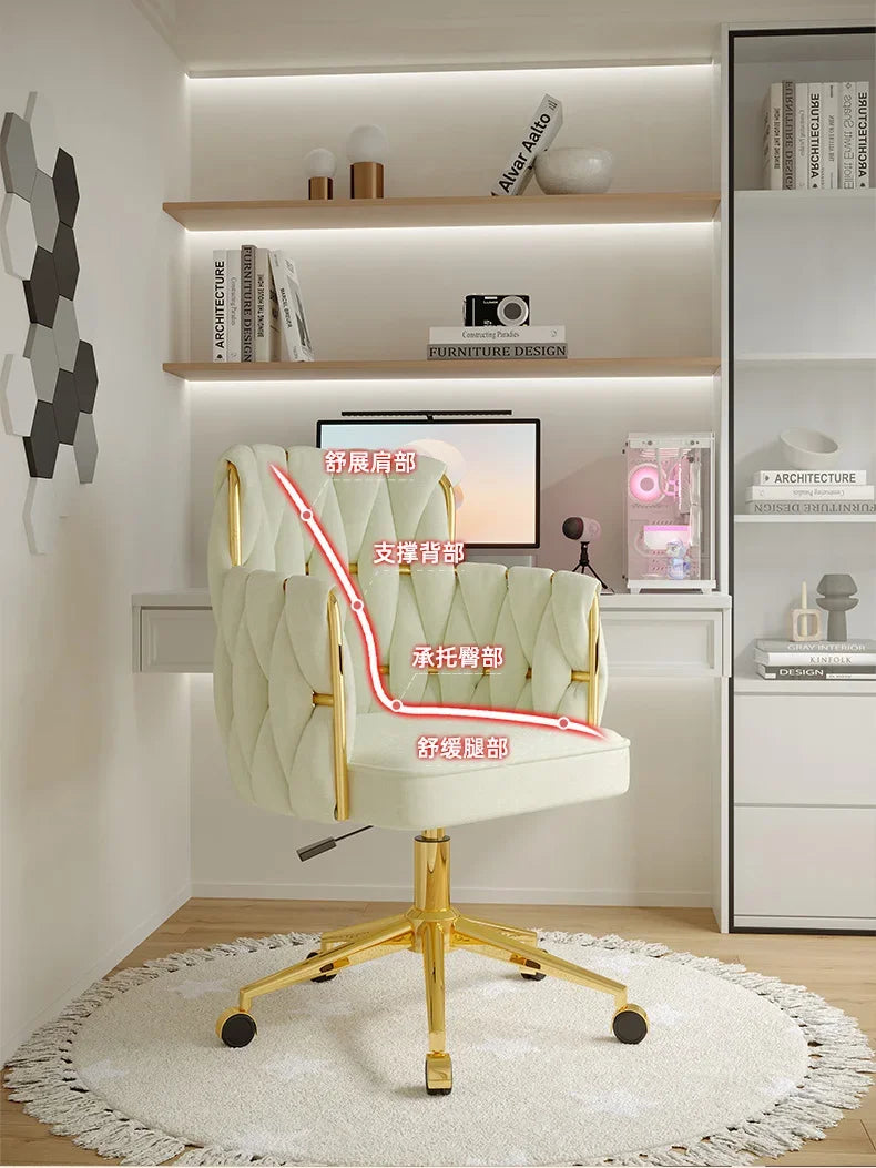 Study Throne Office Chair Vanity Modern Ergonomic Luxury Nordic Office Chair Designer Relaxing Sillas De Oficina Salon Furniture