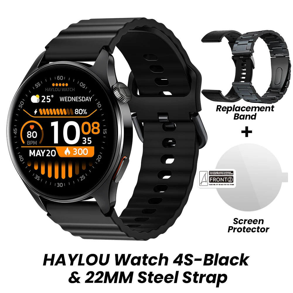 HAYLOU Watch 4S GPS Smartwatch 1.43” HD AMOLED Display 5 Satellite GPS Positioning 120+ Workout Modes Sport Fitness Smart Watch