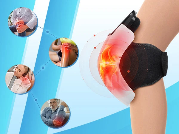 Heated Vibration Knee Massager for Joint Electric Knee Brace Red Light Knee Care Home Office Airbag Relaxing Treatment Knee Pad