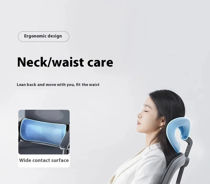 Ergonomic Office Chair Liftable Mesh Computer Chair with 4D Lumbar Support Home Office Swivel Chair with Latex Seat Cushion