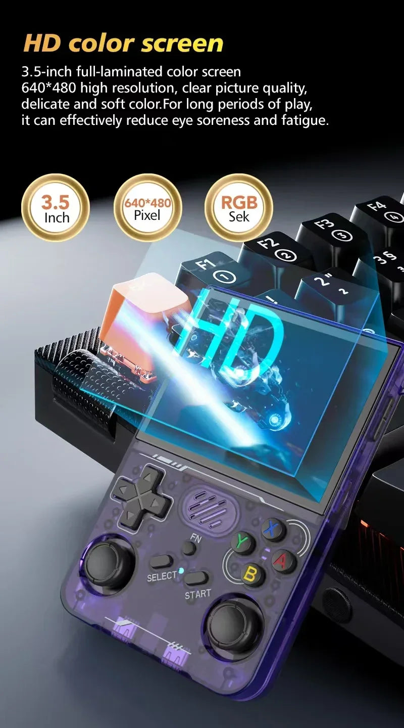 R36S updated R36XX Retro Handheld Game Console Linux ARKOS 3.5Inch IPS Screen Portable Pocket Video Player  Wi-Fi Games Kid Gift