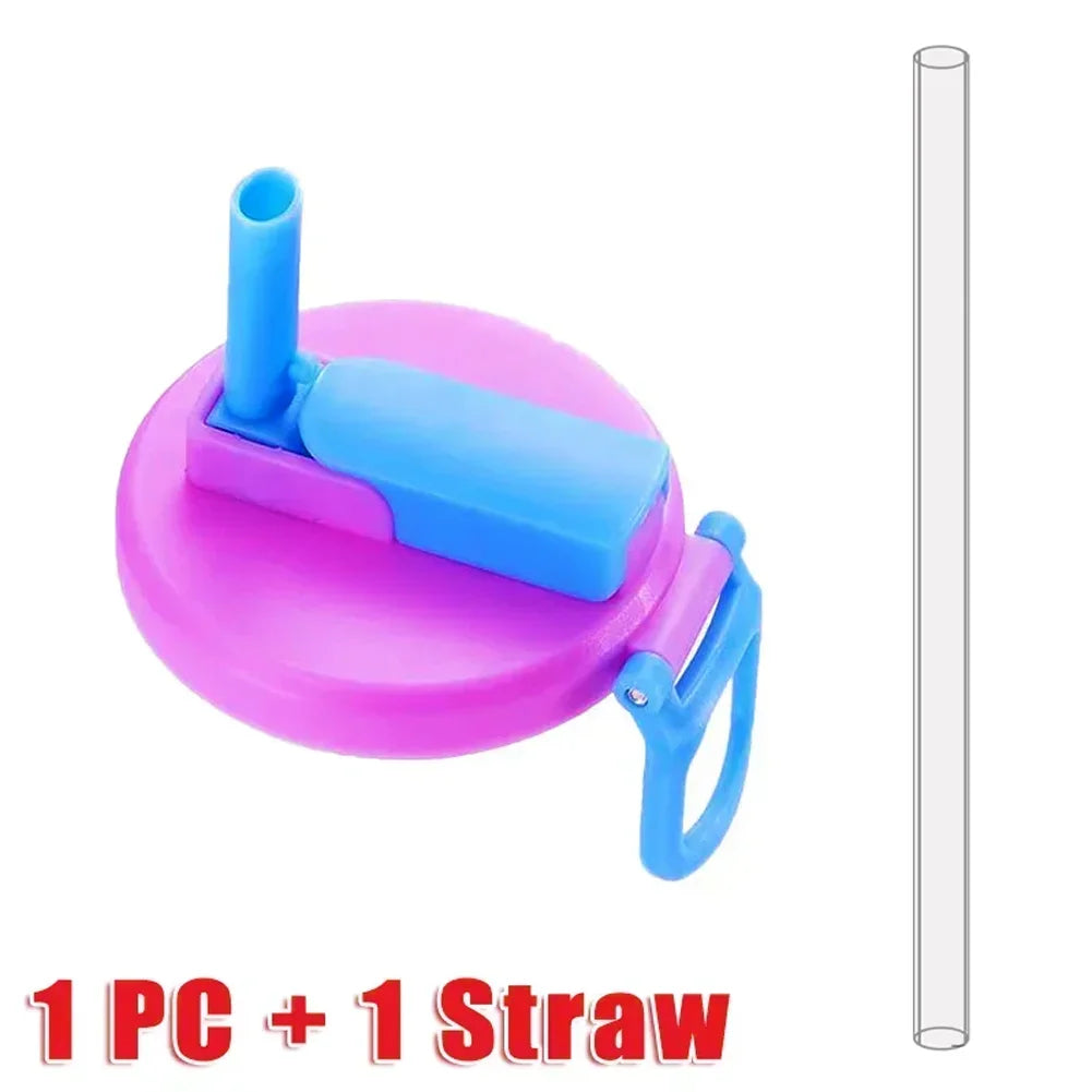Can Lids With Straws Reusable Silicone Beverage Can Lids Leak-Proof Soda Can Covers With Straws For 2.13” Cans Pack Of 4