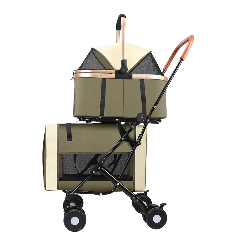 New Multi-layer Pet Strollers Universal for Cats and Dogs Detachable and Detachable Trolley for Pets in Large Space Pet Products