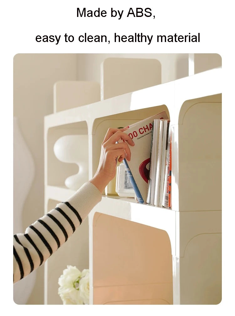Module Modular DIY Furniture Storage Shelf Bookrack Bookshelf Bookcase Plastic ABS Customized Size Cabinet Multi-function