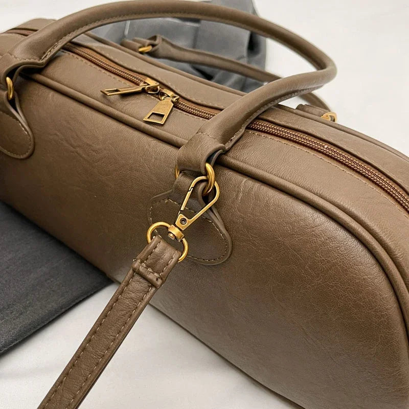 Pu Solid Sewing Zipper Shoulder Bags Soft Baguette Type 2024 High Quality Bags for Women Large Capacity Women's Handbags