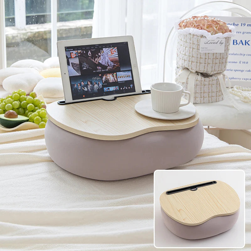 ‌Magnetic Snap-On Lap Desk Memory Foam Cushioned Laptop Tray Ergonomic Study Table for Bed/Couch/Dorm Anti-Slip Book Holder