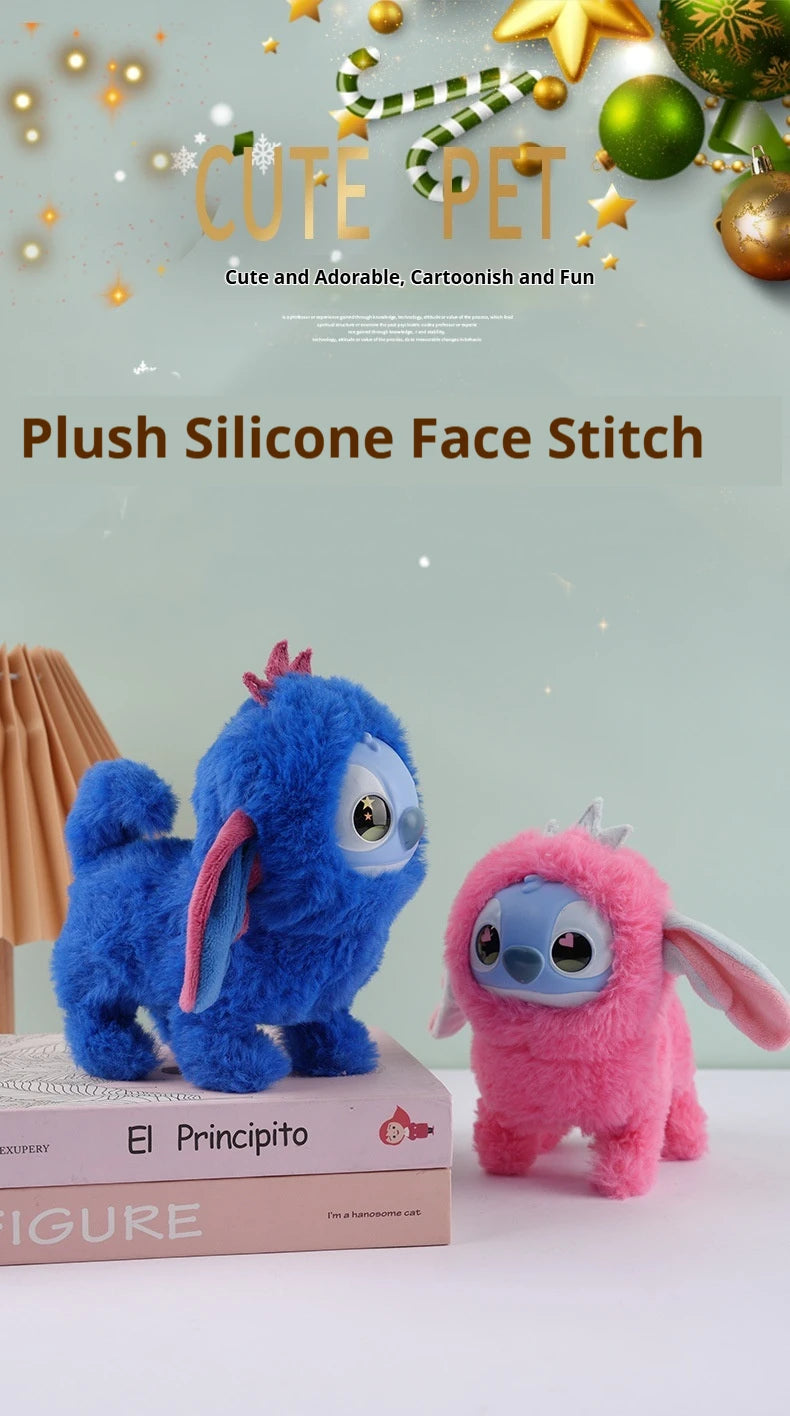 Plush Toys Walking Stitch Toys Interactive Electronic Pet Plush Toy Stitch Toy Puppy Woof and Moving Animated Nodding Head Gifts