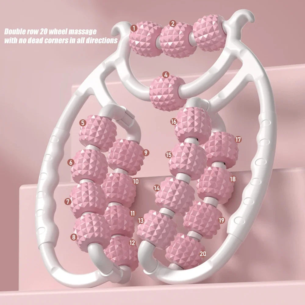 20 Rounds Massage Roller of Circular Leg Slimming Leg Massager Muscle Stretching Equipment Leg Clamp Muscle Relax Massager