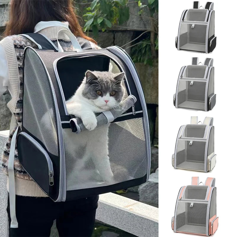 Pet Cat Carrier Bag Outdoor Travel Backpack for Cats Small Dogs Breathable Cat Carrying Bag Suitable for Cats Within 6kg