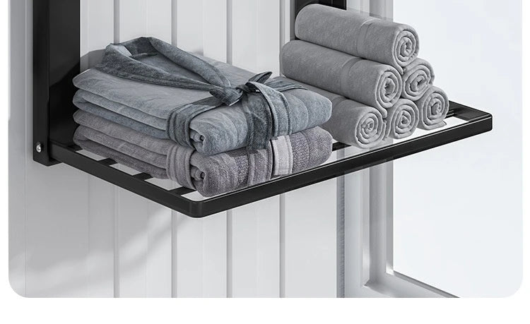 Magnetic Metal Washing Machine Side Shelf Space-saving Folding Clothes Rack No Punching Temporary Rack Simple Bathroom Shelf